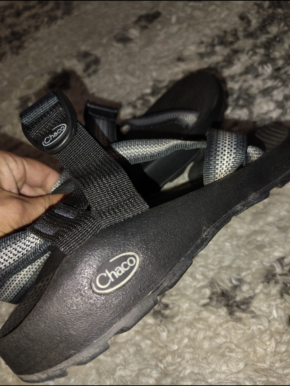 Chaco Men's Black and Gray Strapped Outdoor Sandals - Picture 2 of 5